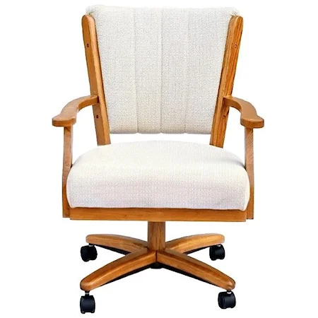 Dining Chair with Casters and Memory Foam